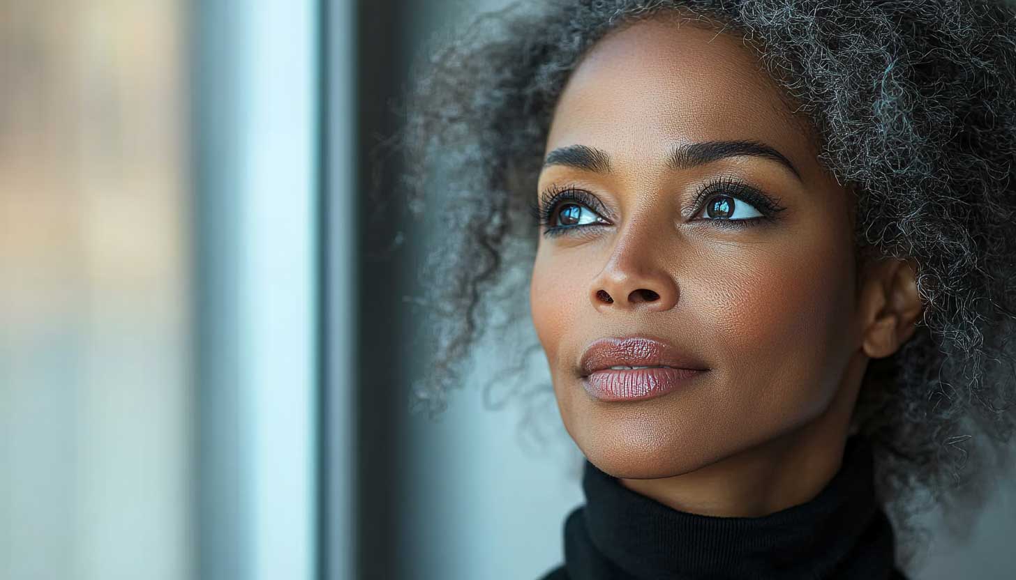 Woman with a defined and balanced profile showcasing results of sliding genioplasty in Dunwoody, Sandy Springs, Brookhaven, Roswell, and Johns Creek.